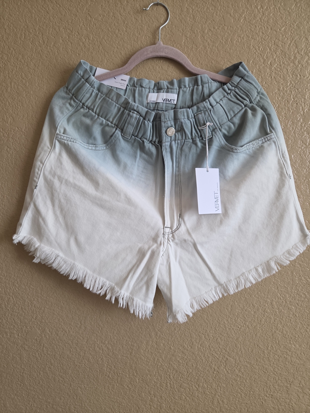 Ombre Distressed Vervet Jean Shorts